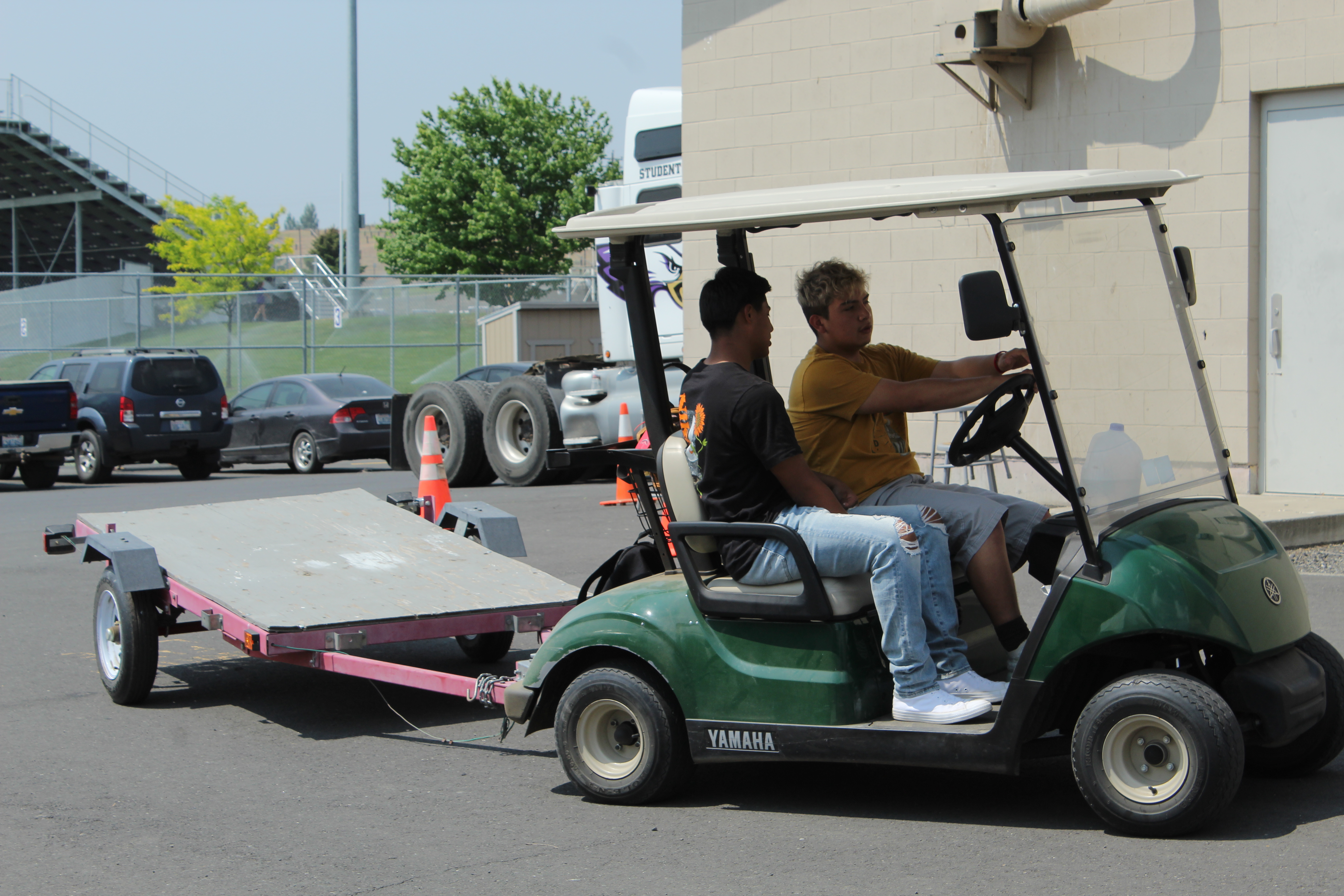 Program participants practice backing skills.